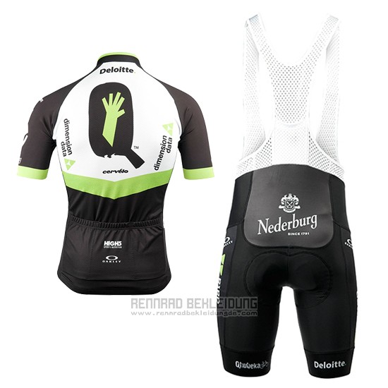 2017 Fahrradbekleidung Dimension Data Grun und Shwarz Trikot Kurzarm und Tragerhose